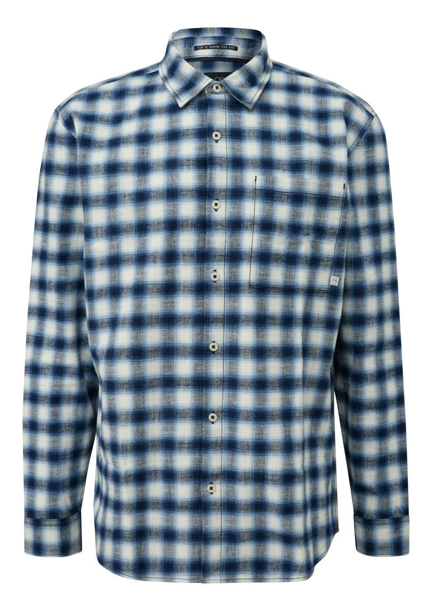 Q/S designed by - Karohemd mit Kentkragen blau - Gr. - S von Q/S designed by