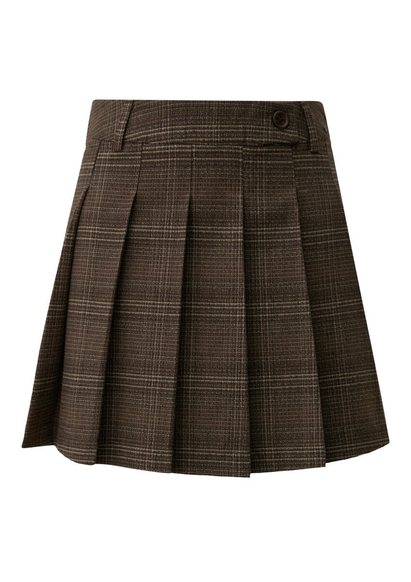 Q/S designed by - Karominirock mit Falten braun - Gr. - 38 von Q/S designed by