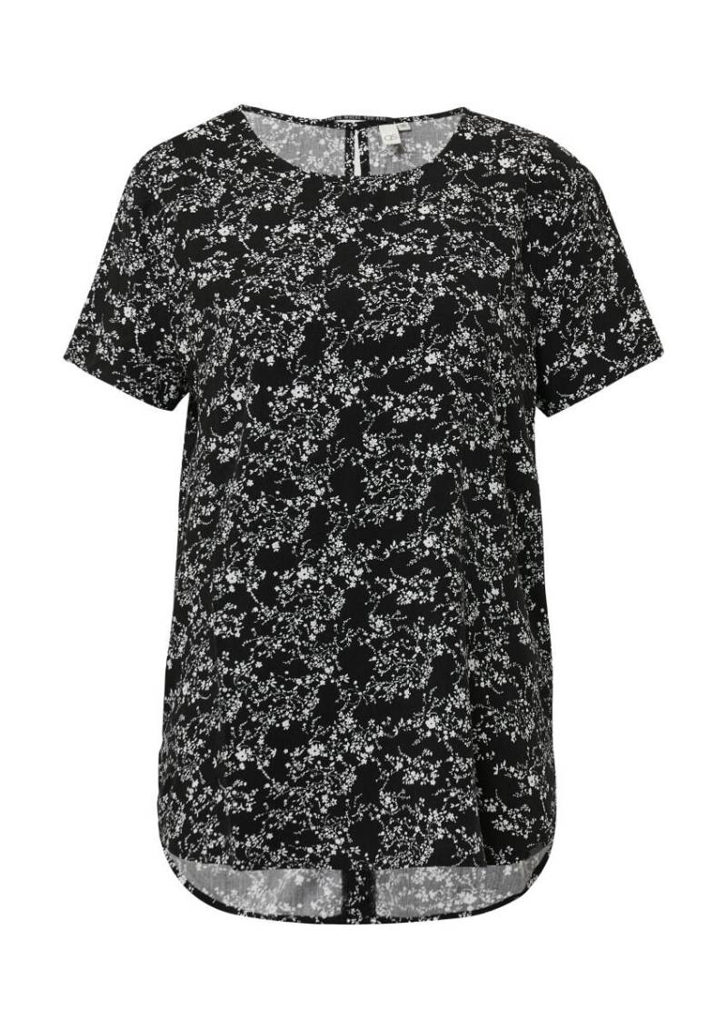 Q/S designed by - Kurzarmbluse aus Viskose schwarz - Gr. - 32 von Q/S designed by