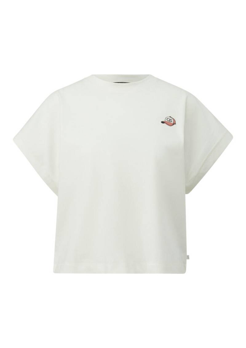 Q/S designed by - Lässiges Baunwollshirt mit kleiner Stickerei weiß - Gr. - M von Q/S designed by