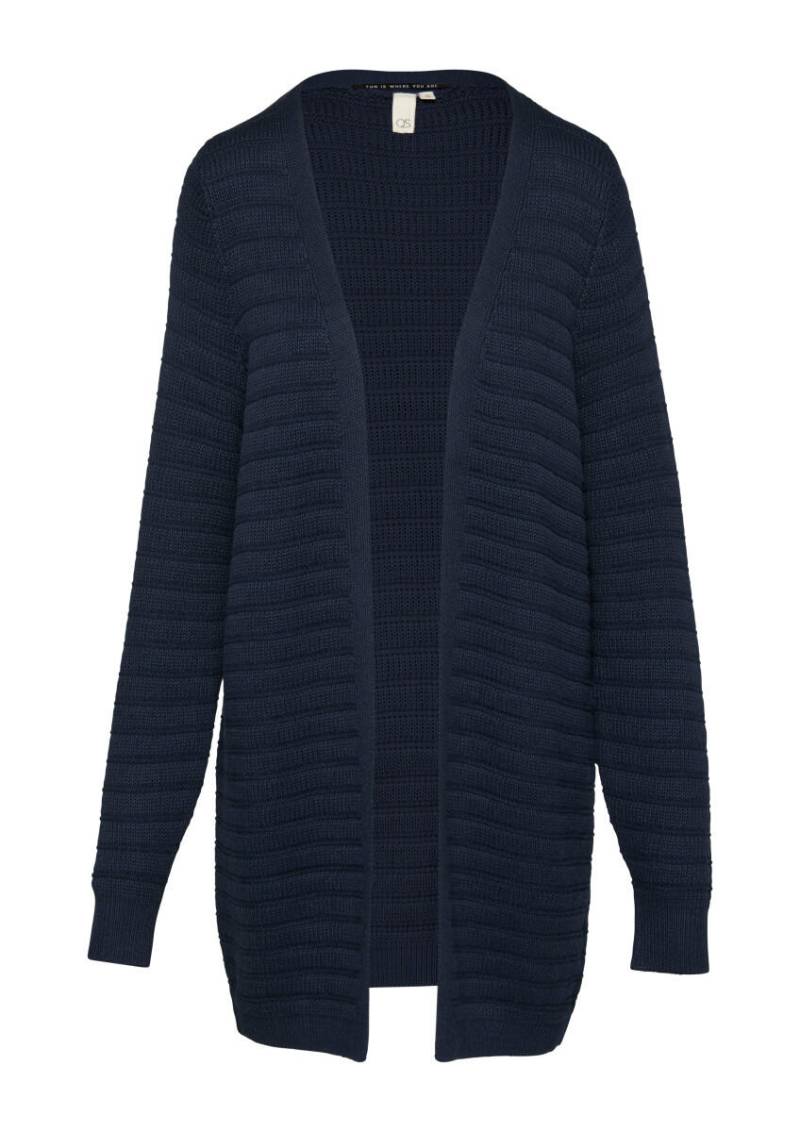 Q/S designed by - Long-Cardigan mit Strukturmuster blau - Gr. - S von Q/S designed by
