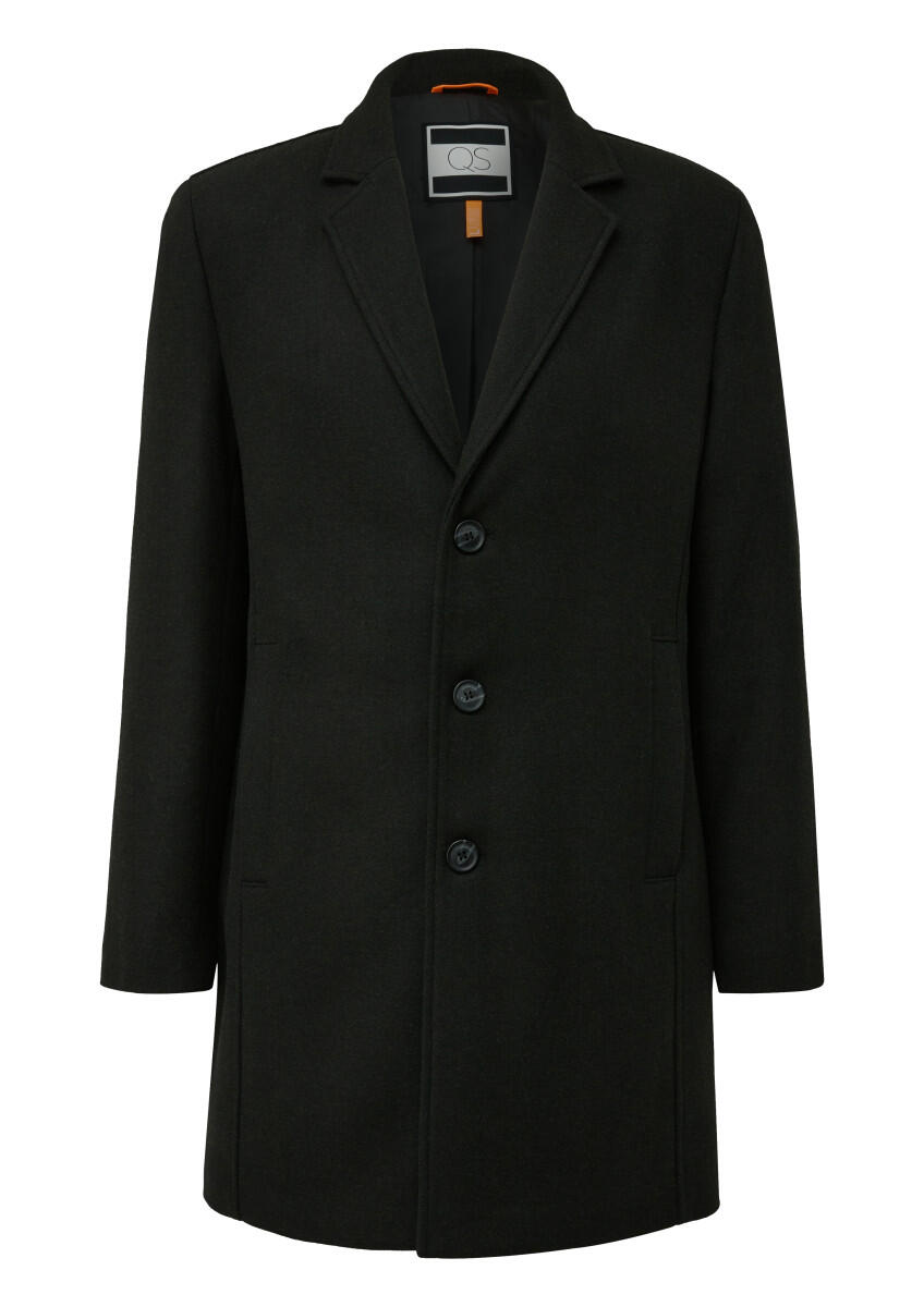 Q/S designed by - Mantel mit Reverskragen aus Wollmischung schwarz - Gr. - XL von Q/S designed by