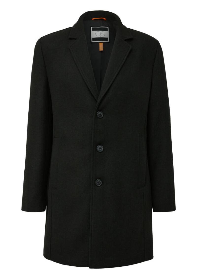 Q/S designed by - Mantel mit Reverskragen aus Wollmischung schwarz - Gr. - XL von Q/S designed by