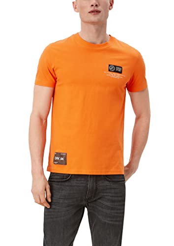 Q/S designed by Men's 520.10.203.12.130.2111889 T-Shirt Kurzarm Slim Fit, orange, S von Q/S designed by