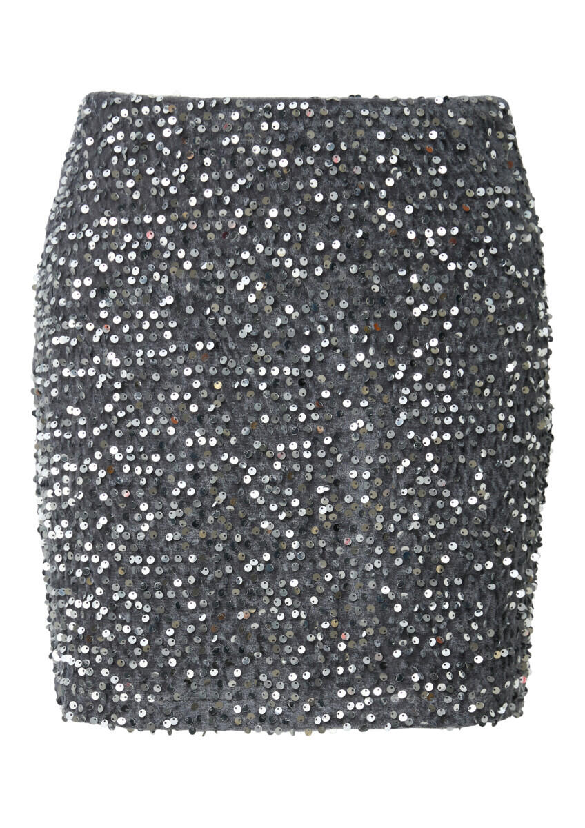 Q/S designed by - Minirock aus Samt mit Pailletten silver - Gr. - 32 von Q/S designed by