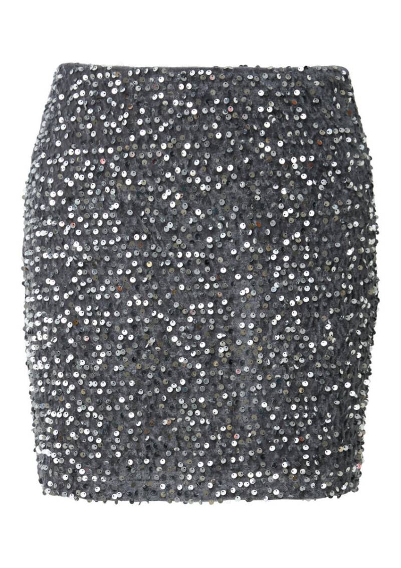 Q/S designed by - Minirock aus Samt mit Pailletten silver - Gr. - 42 von Q/S designed by