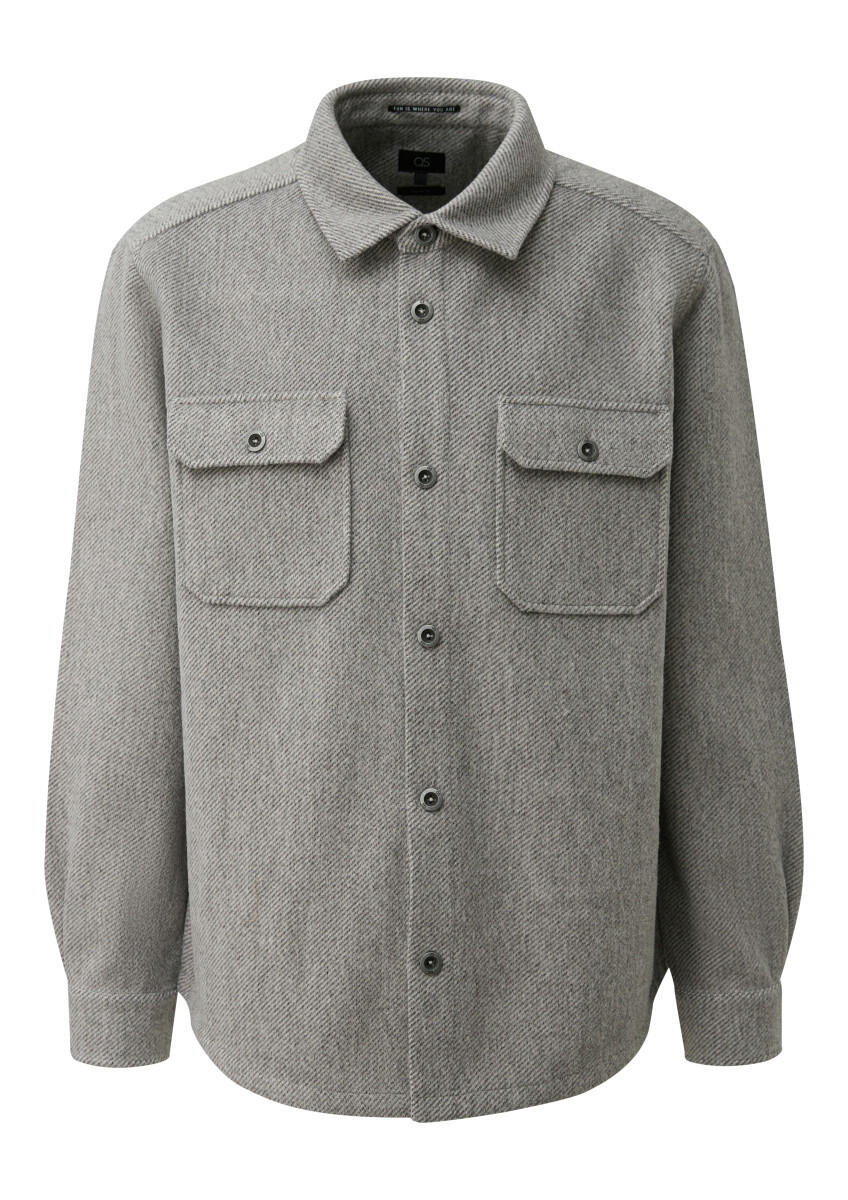 Q/S designed by - Overshirt in Wolloptik grau - Gr. - XL von Q/S designed by