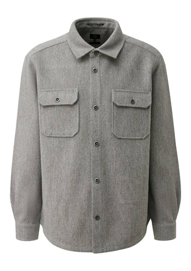 Q/S designed by - Overshirt in Wolloptik grau - Gr. - XL von Q/S designed by