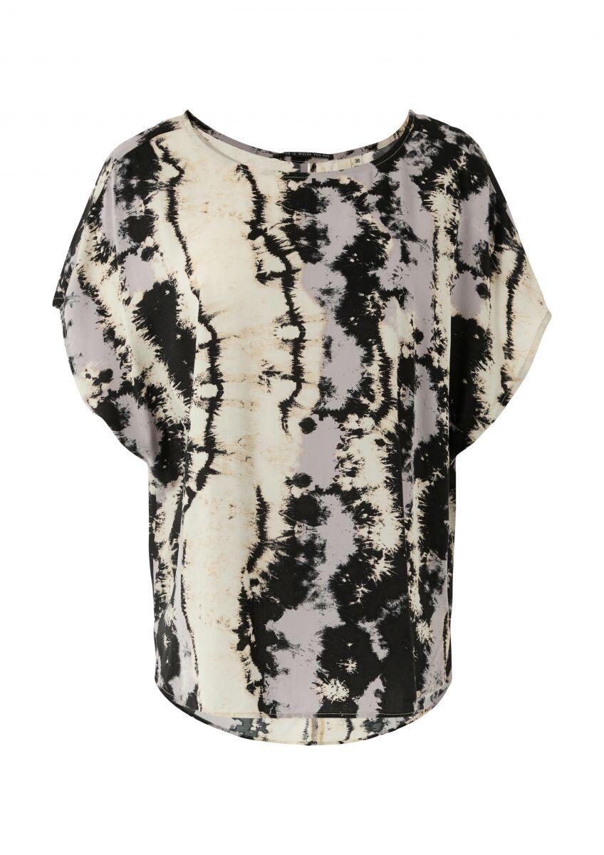 Q/S designed by - Oversize-Bluse aus Viskose grau/schwarz - Gr. - 32 von Q/S designed by