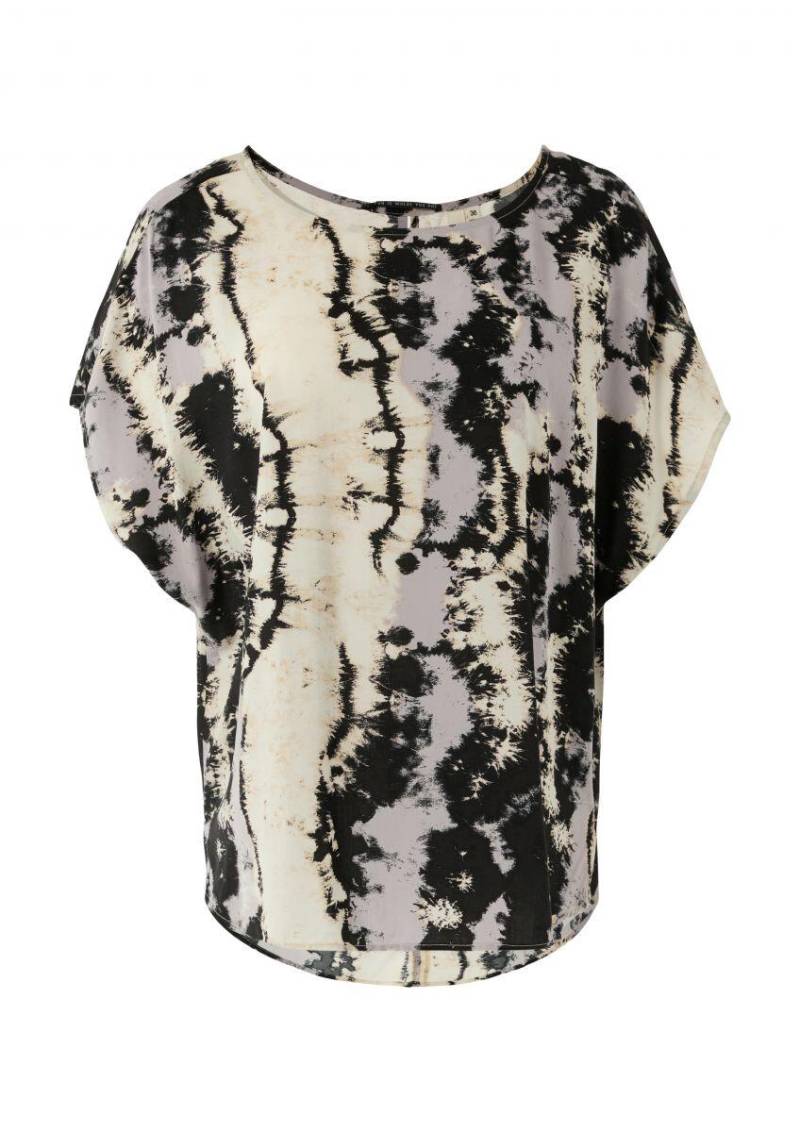 Q/S designed by - Oversize-Bluse aus Viskose grau/schwarz - Gr. - 32 von Q/S designed by