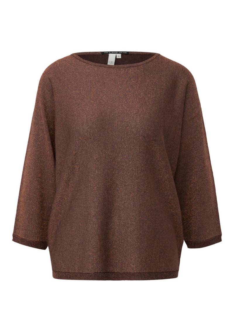 Q/S designed by - Pullover in Glitzeroptik mit Fledermausärmeln braun/rot - Gr. - S von Q/S designed by