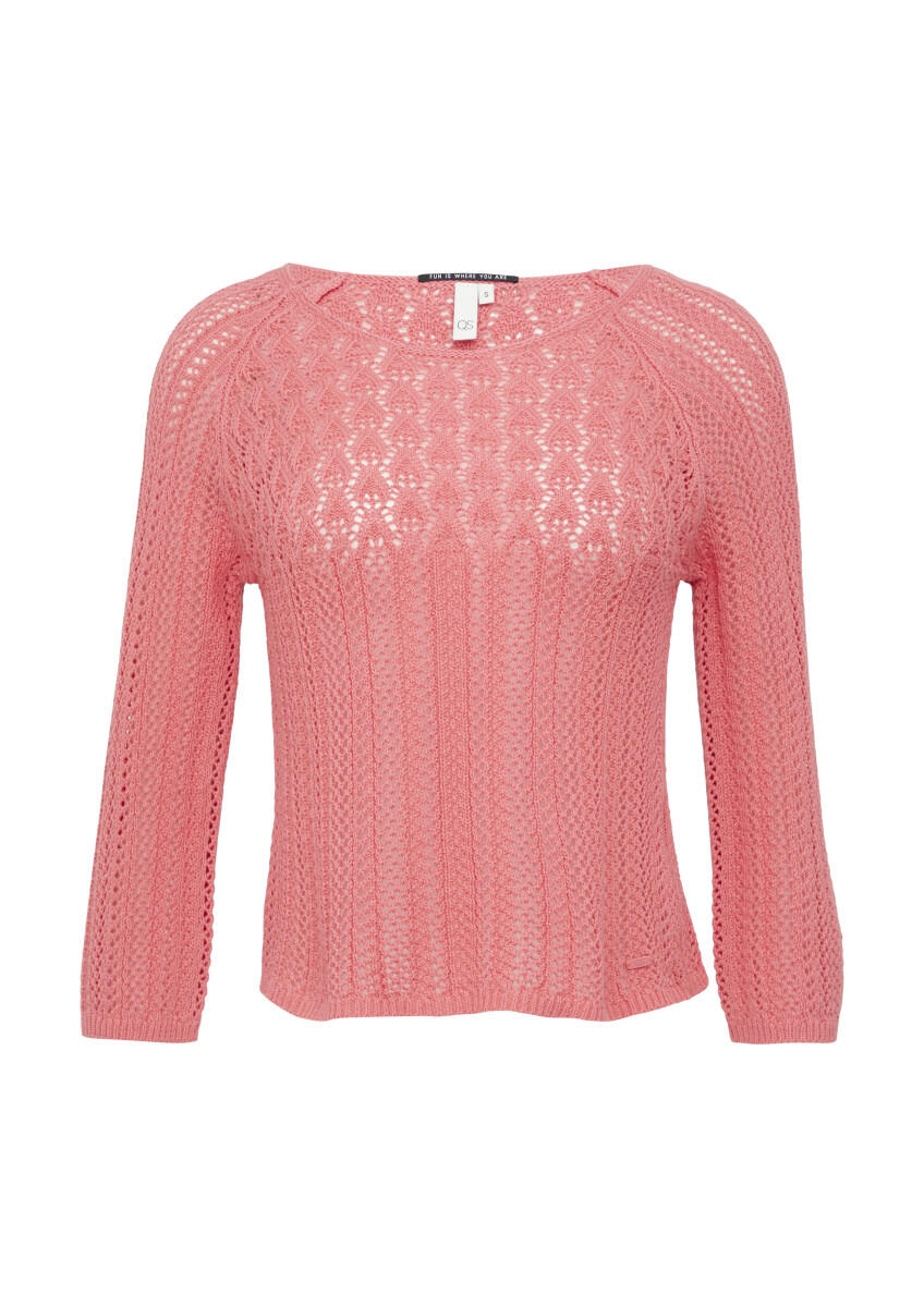 Q/S designed by - Pullover in Häkeloptik pink/orange - Gr. - S von Q/S designed by