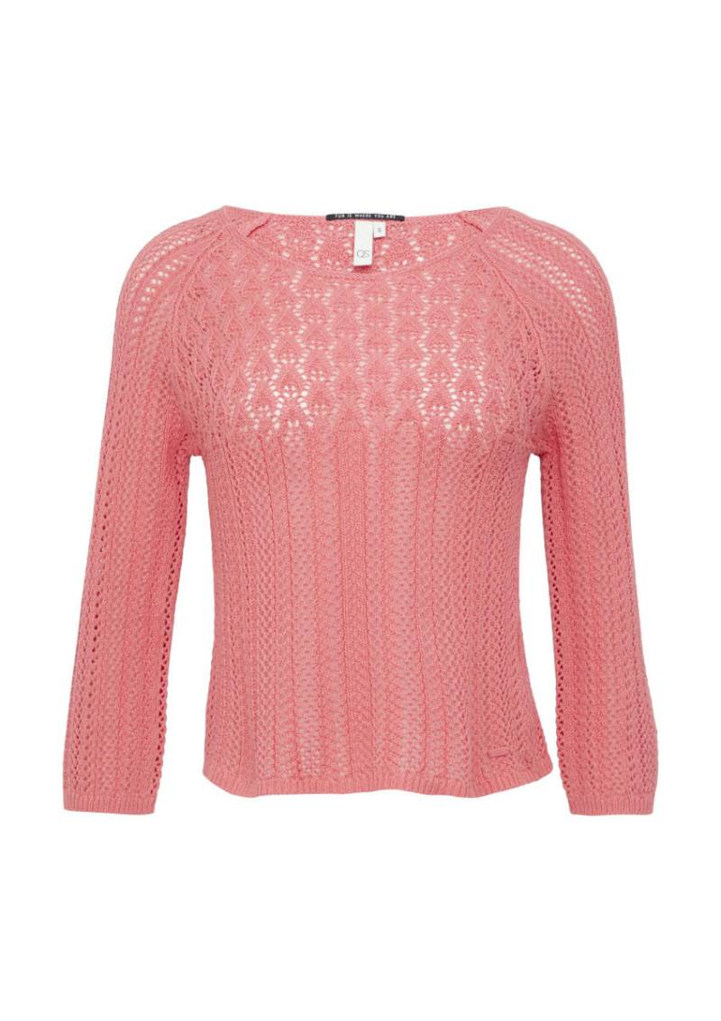 Q/S designed by - Pullover in Häkeloptik pink/orange - Gr. - S von Q/S designed by