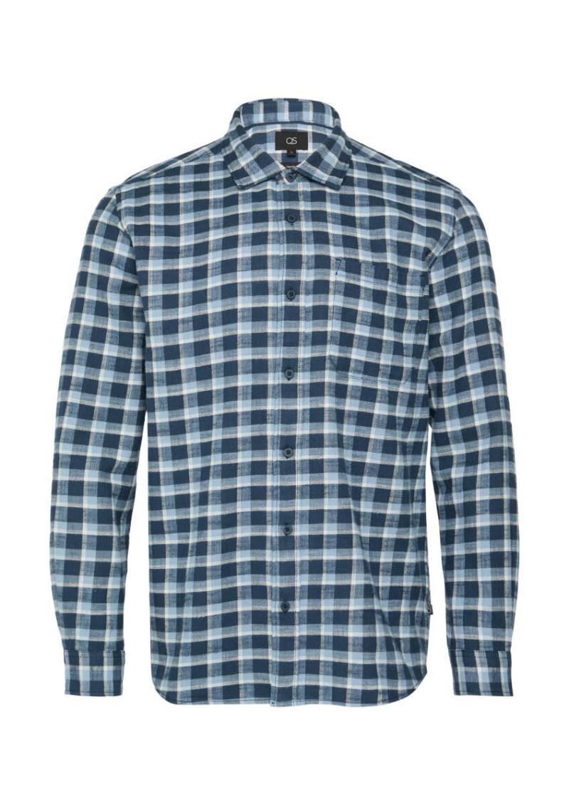 Q/S designed by - Regular Fit: Flanellhemd mit aufgesetzter Tasche blau - Gr. - M von Q/S designed by