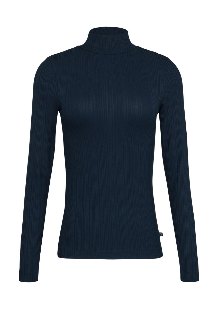 Q/S designed by - Rippshirt mit Stehkragen blau - Gr. - S von Q/S designed by