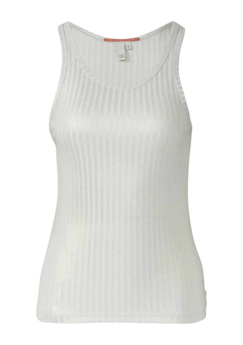 Q/S designed by - Ripptop im Metallic-Look silver - Gr. - M von Q/S designed by