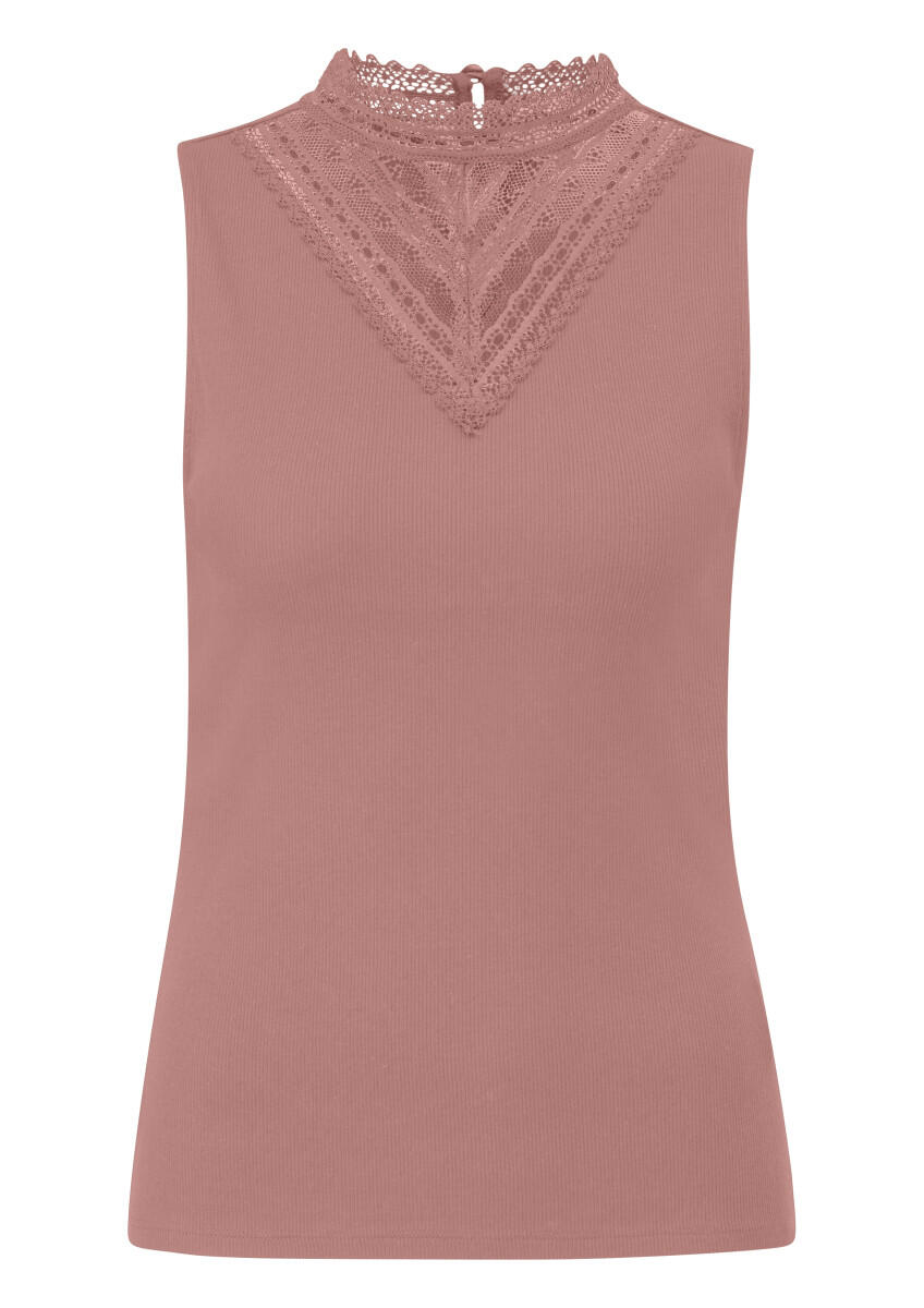 Q/S designed by - Ripptop mit Spitzeneinsatz pink - Gr. - L von Q/S designed by