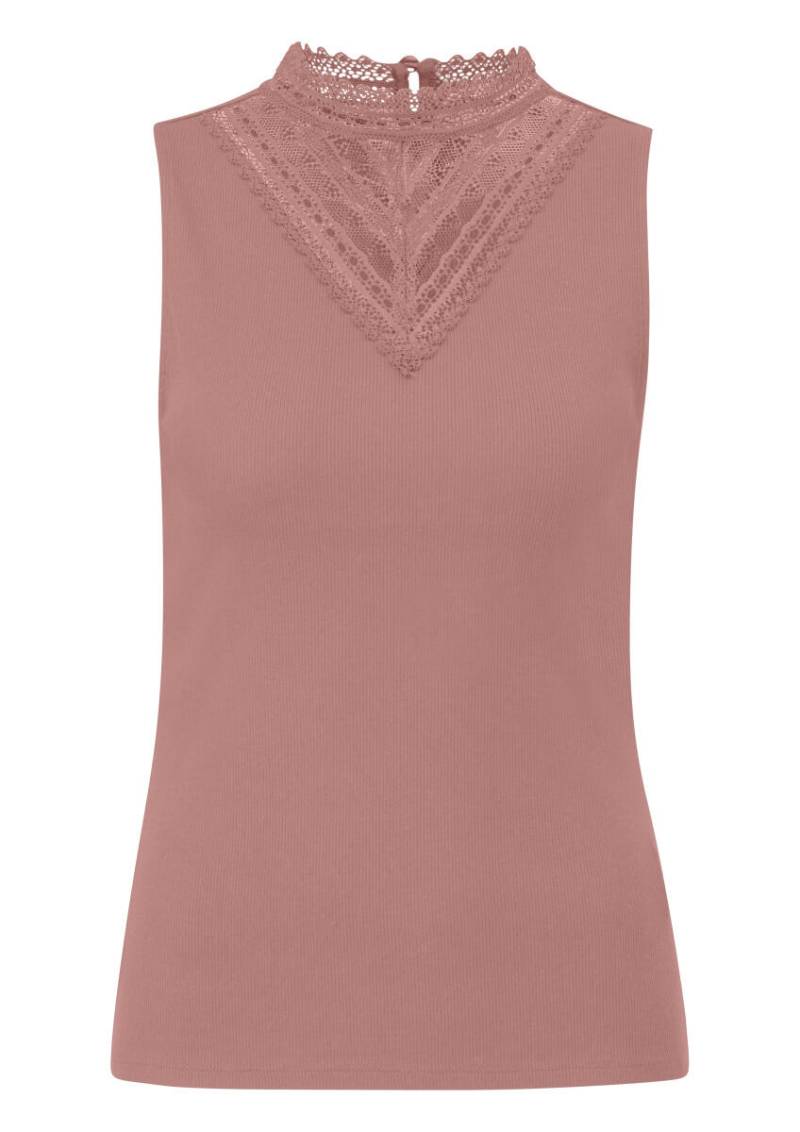 Q/S designed by - Ripptop mit Spitzeneinsatz pink - Gr. - L von Q/S designed by