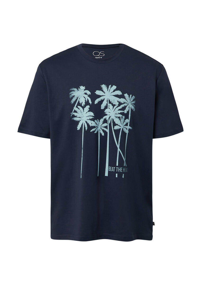 Q/S designed by - Rundhals-T-Shirt mit Frontprint blau - Gr. - XL von Q/S designed by