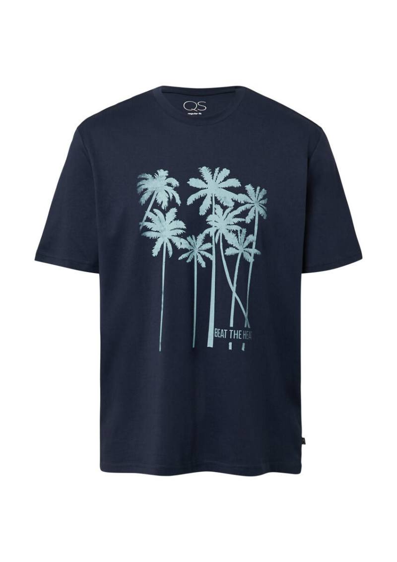 Q/S designed by - Rundhals-T-Shirt mit Frontprint blau - Gr. - XL von Q/S designed by