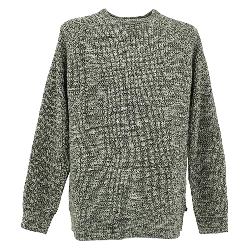 QS S. Oliver, Herren Crew Neck Rundhals Pullover Pulli Grobstrick Schwarz Weiß Meliert XXL von QS