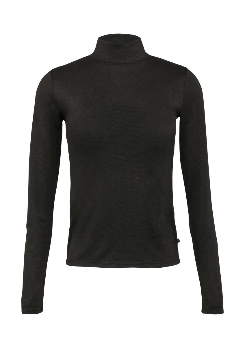 Q/S designed by - Shirt mit Stehkragen und Glitzereffekt schwarz - Gr. - XS von Q/S designed by