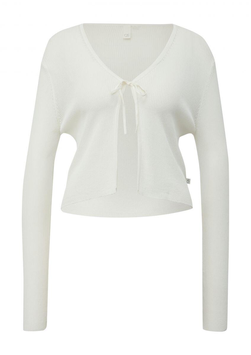 Q/S designed by - Strickjacke aus Viskosemix weiß - Gr. - XXL von Q/S designed by