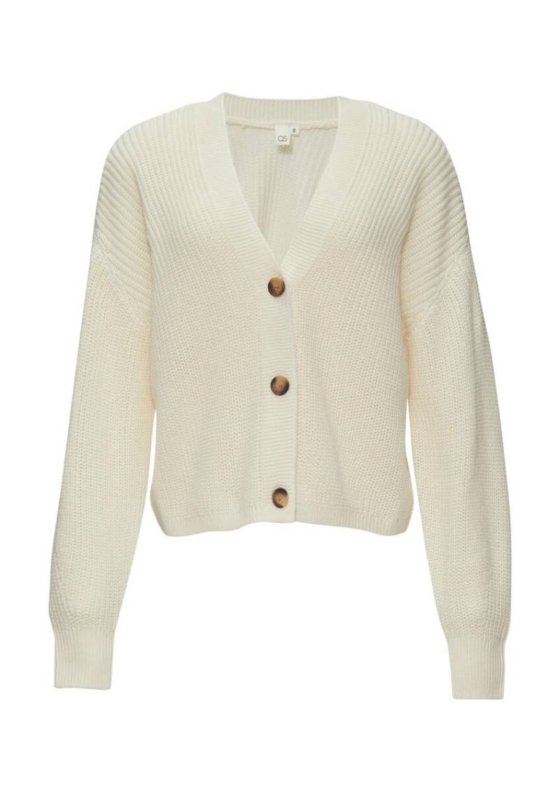 Q/S designed by - Strickjacke aus Wollmix beige - Gr. - XL von Q/S designed by