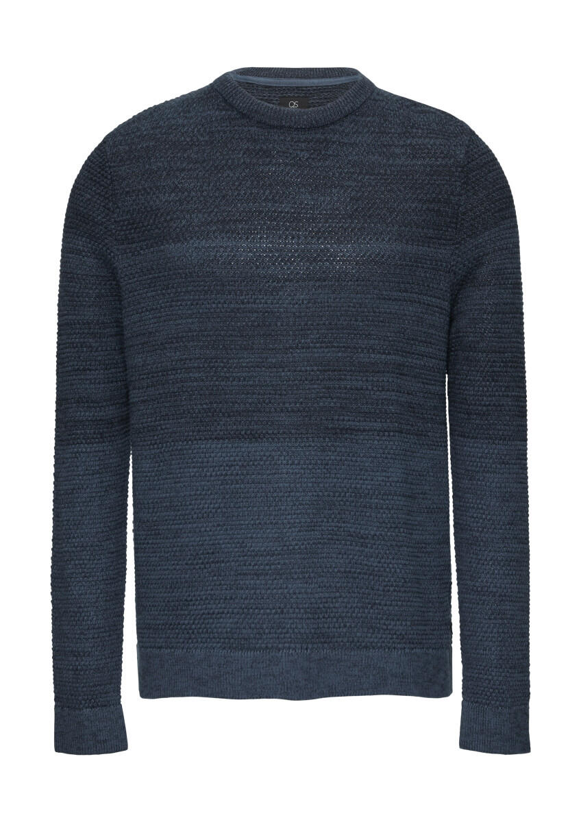 Q/S designed by - Strickpullover in melierter Streifenoptik blau - Gr. - XL von Q/S designed by