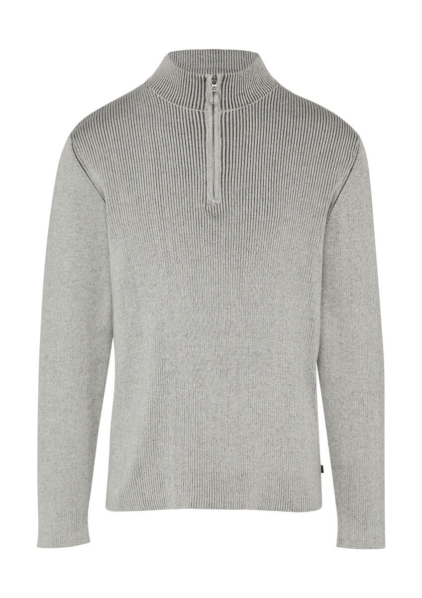 Q/S designed by - Strickpullover mit Stehkragen grau - Gr. - M von Q/S designed by