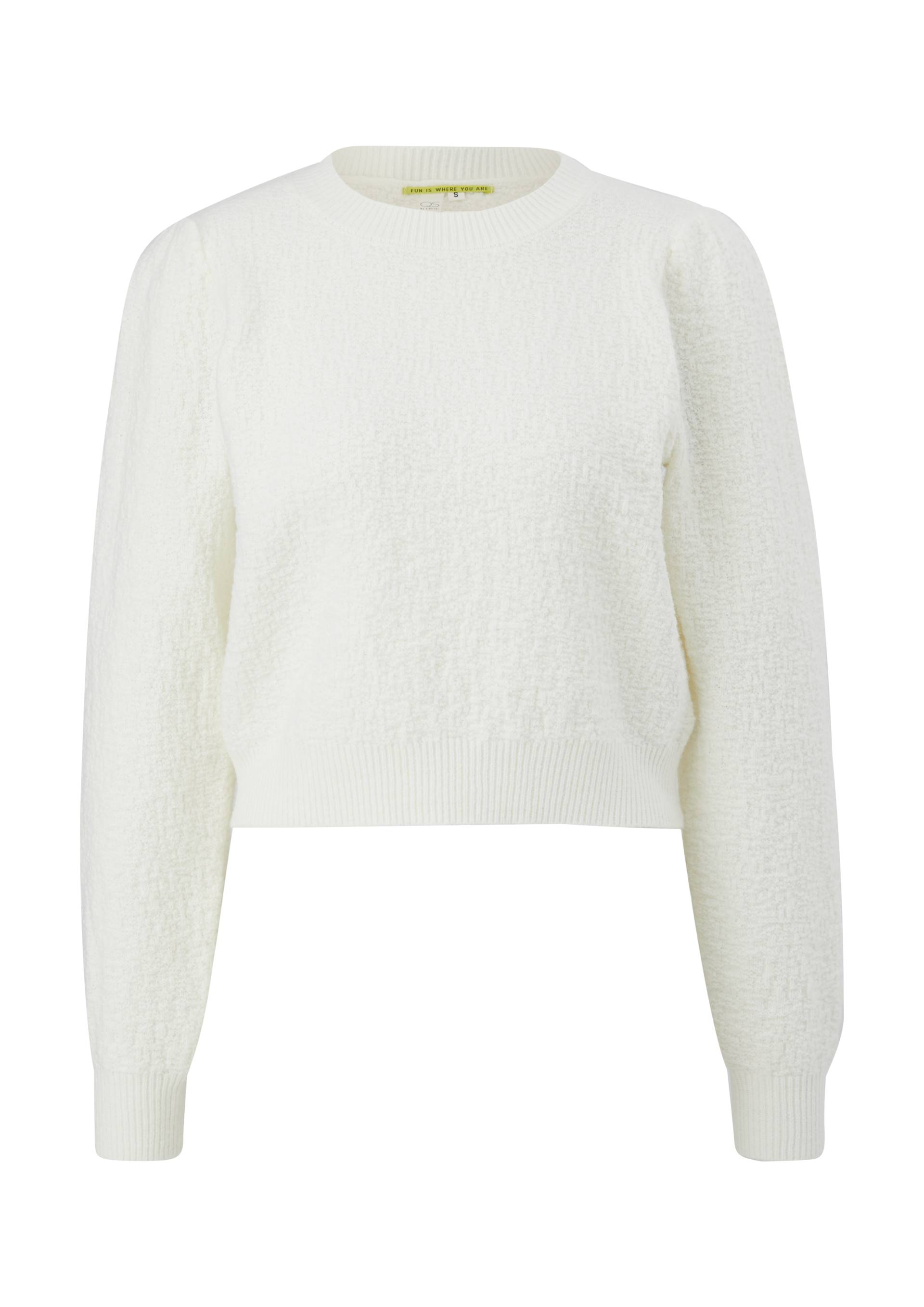 QS - Strickpullover mit Strukturmuster, Damen, creme von QS