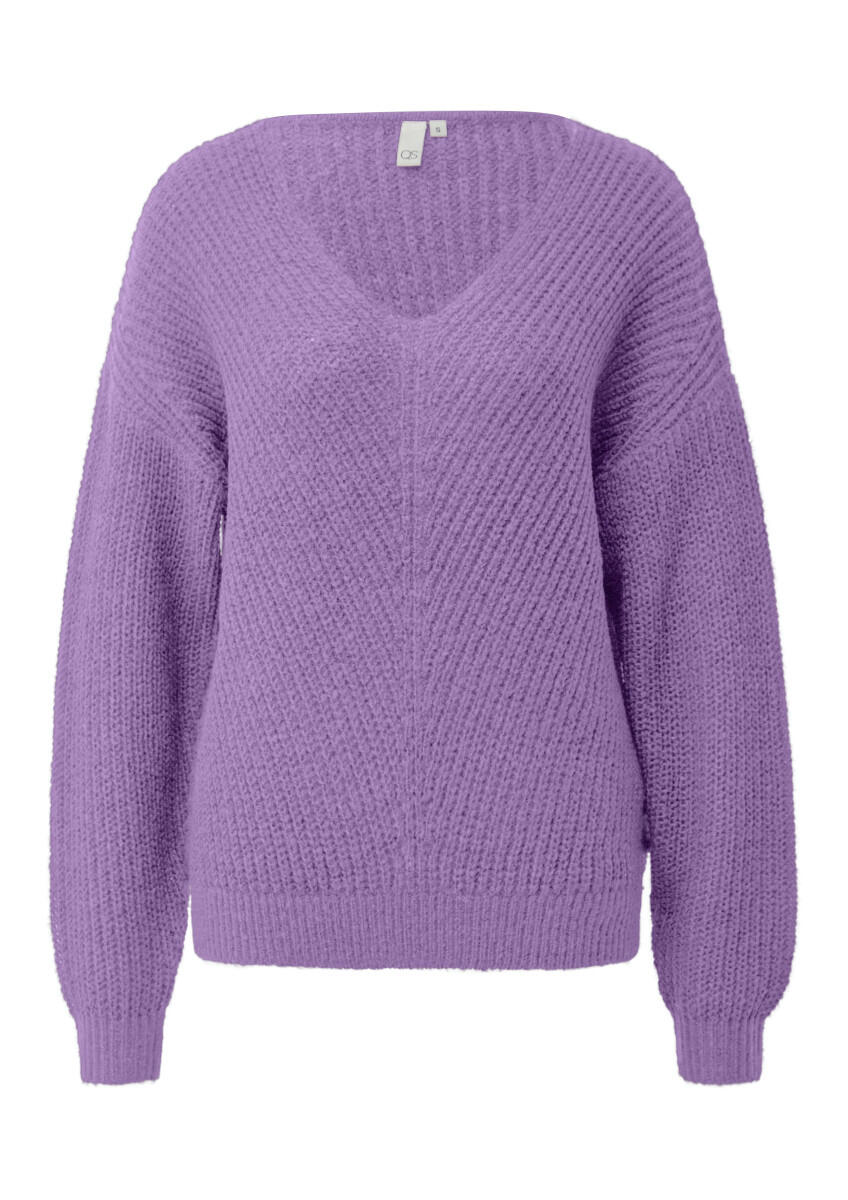 Q/S designed by - Strickpullover mit V-Auschnitt violet - Gr. - XXL von Q/S designed by