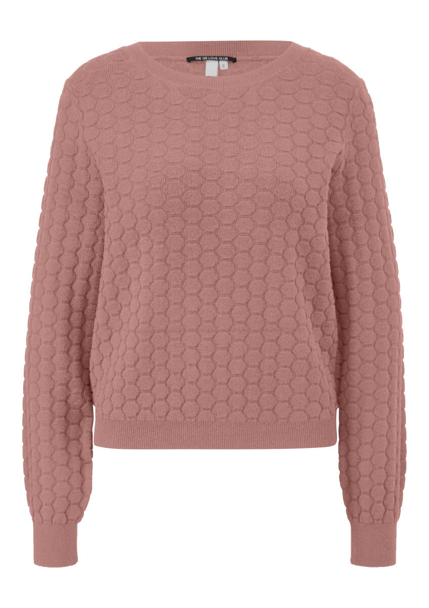 Q/S designed by - Strickpullover mit Wabenmuster pink - Gr. - L von Q/S designed by