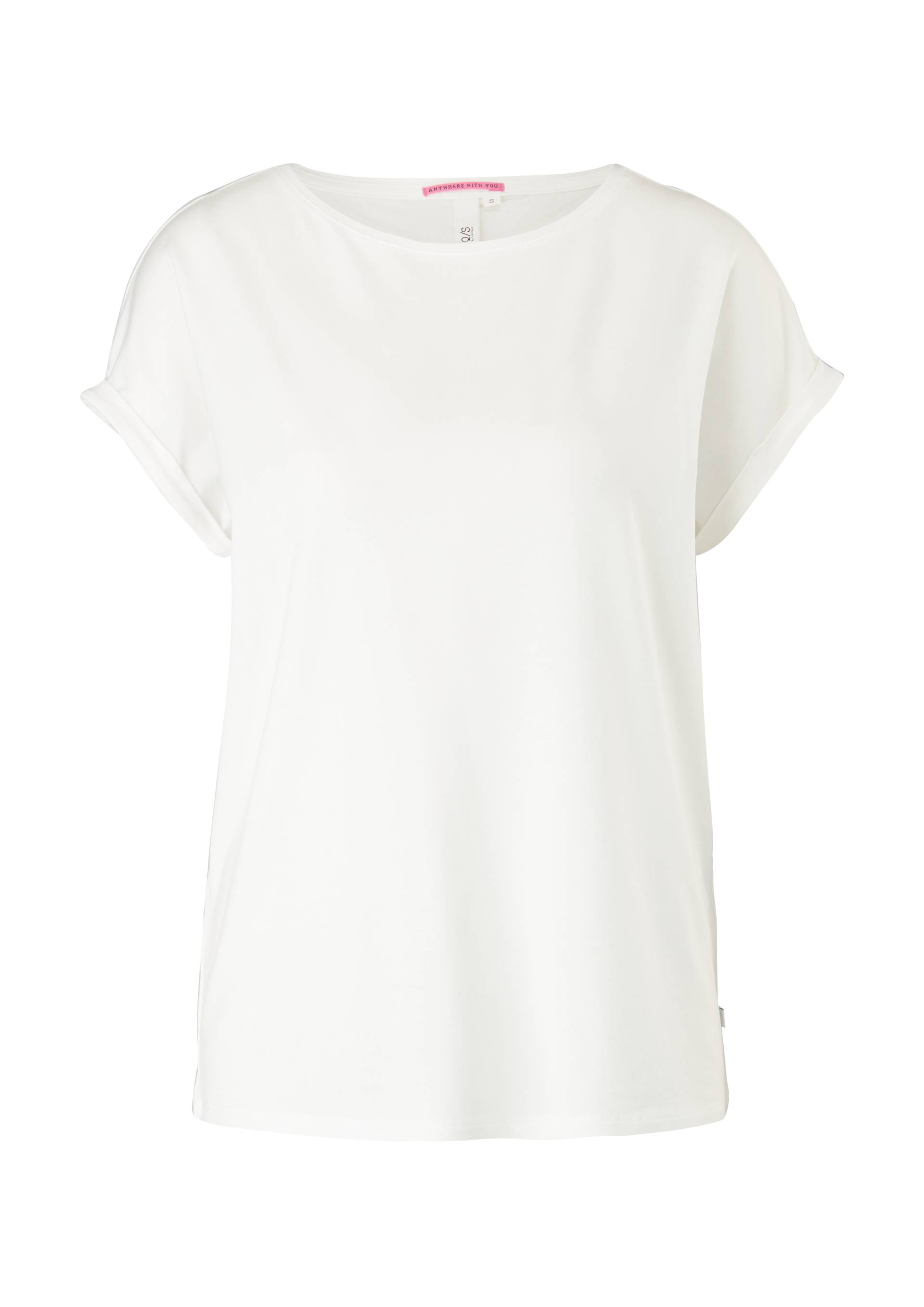 QS - T-Shirt im Loose Fit, Damen, creme von QS