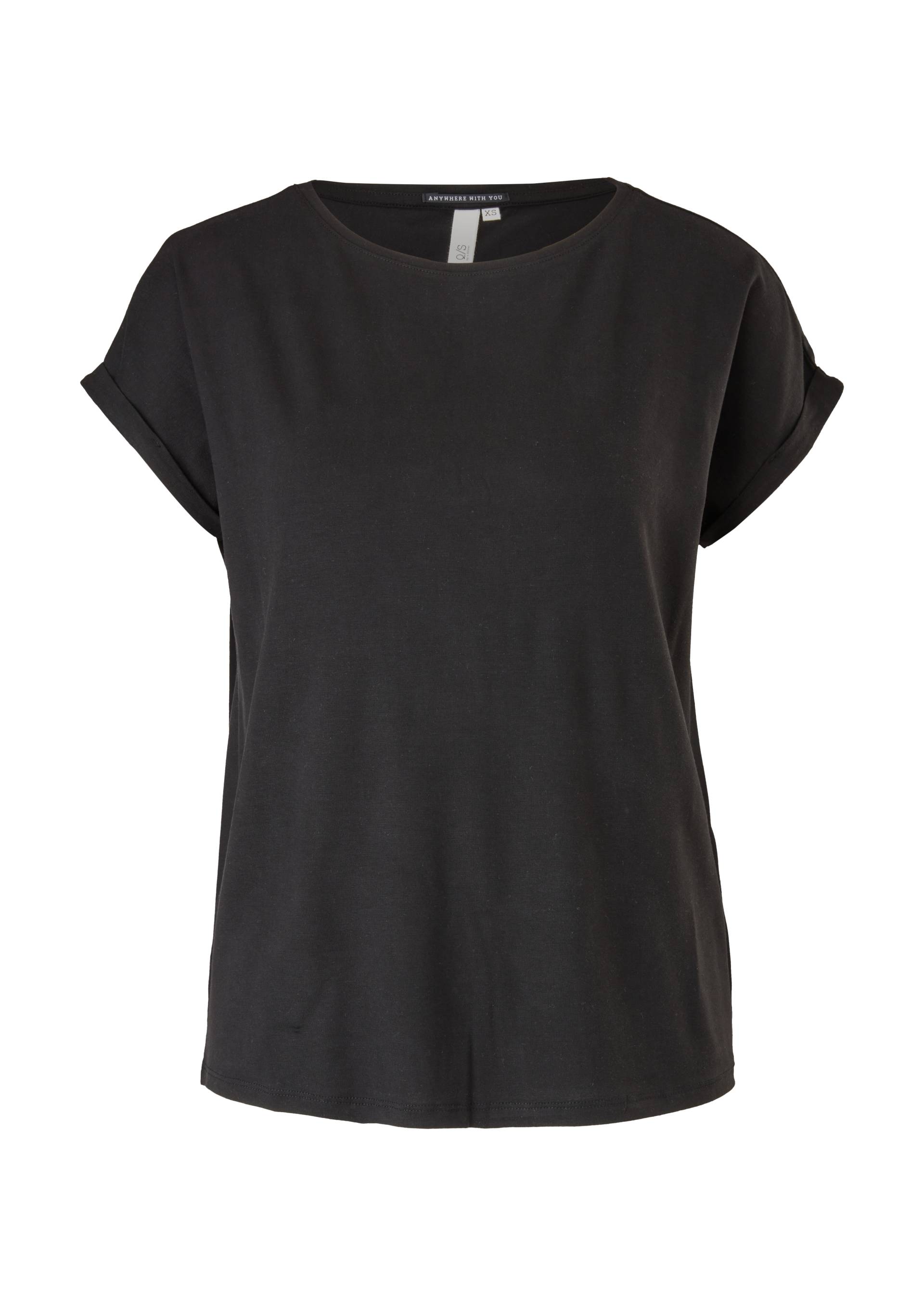 QS - T-Shirt im Loose Fit, Damen, schwarz von QS