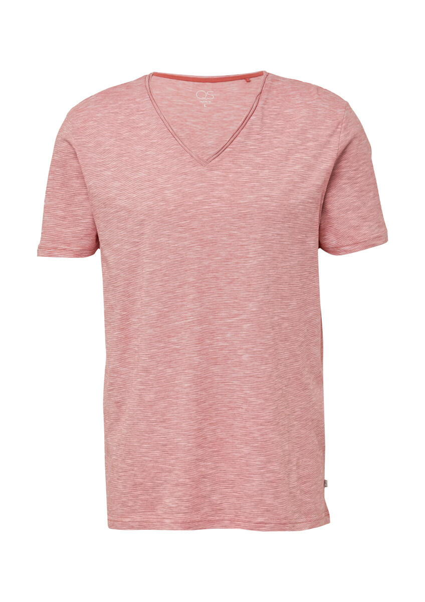 Q/S designed by - T-Shirt in Melange mit Rollkante orange - Gr. - XXL von Q/S designed by