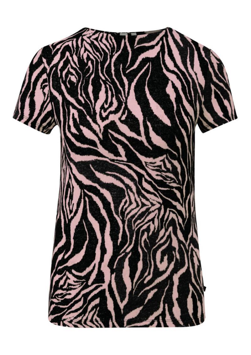 Q/S designed by - T-Shirt mit All-over-Print schwarz/pink - Gr. - M von Q/S designed by