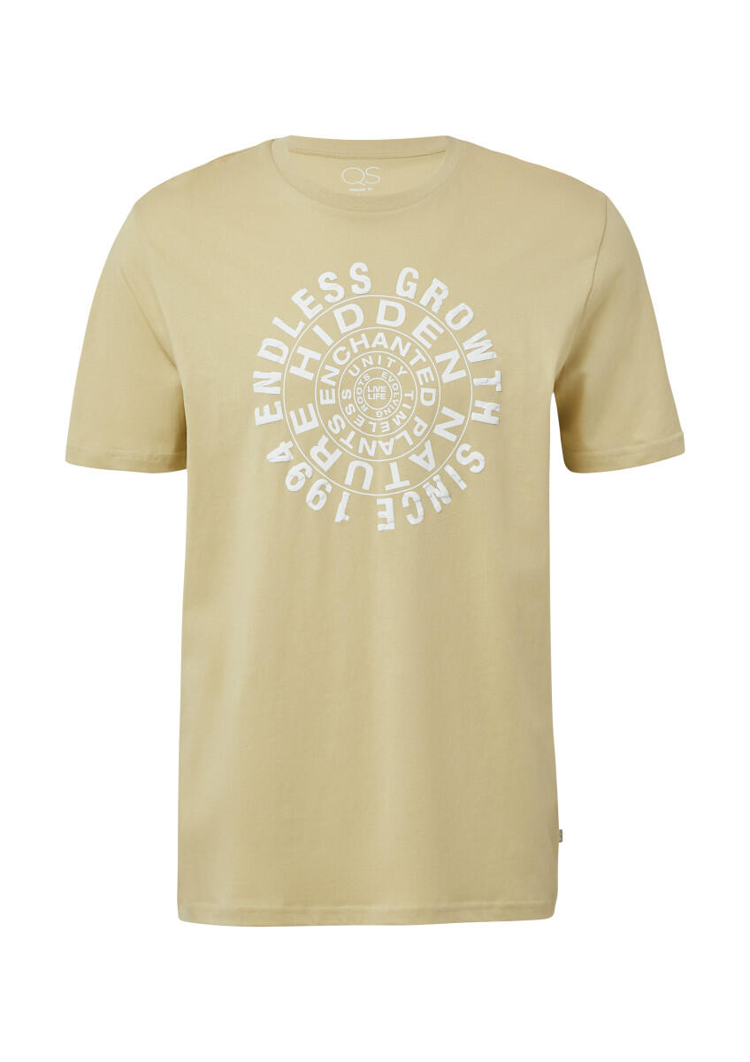 Q/S designed by - T-Shirt mit Frontprint beige/grün - Gr. - L von Q/S designed by