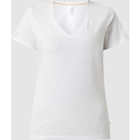 QS T-Shirt mit Label-Detail Modell 'Basic' in Weiss, Größe S von QS
