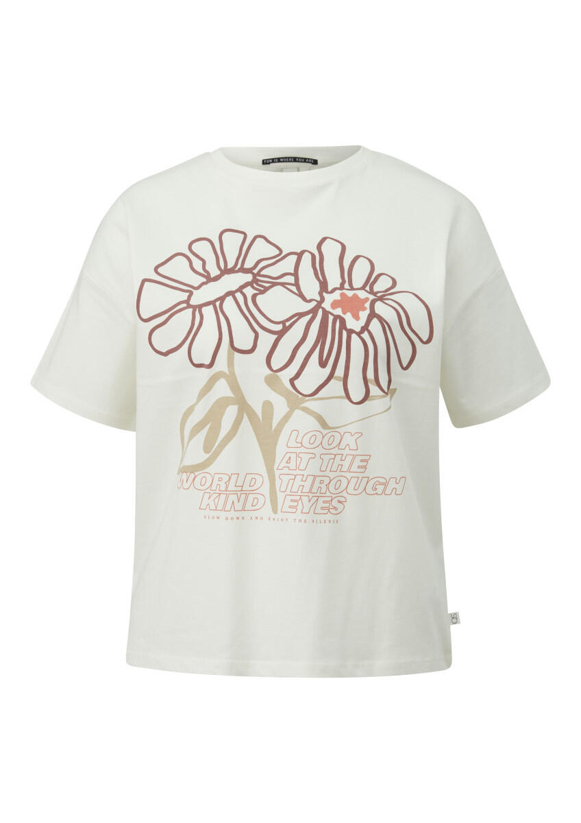 Q/S designed by - T-Shirt mit Print weiß - Gr. - XS von Q/S designed by