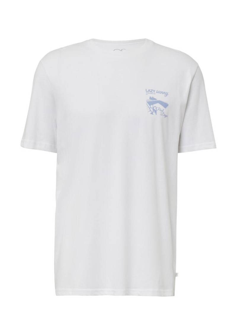 Q/S designed by - T-Shirt mit kleinem Print weiß - Gr. - L von Q/S designed by