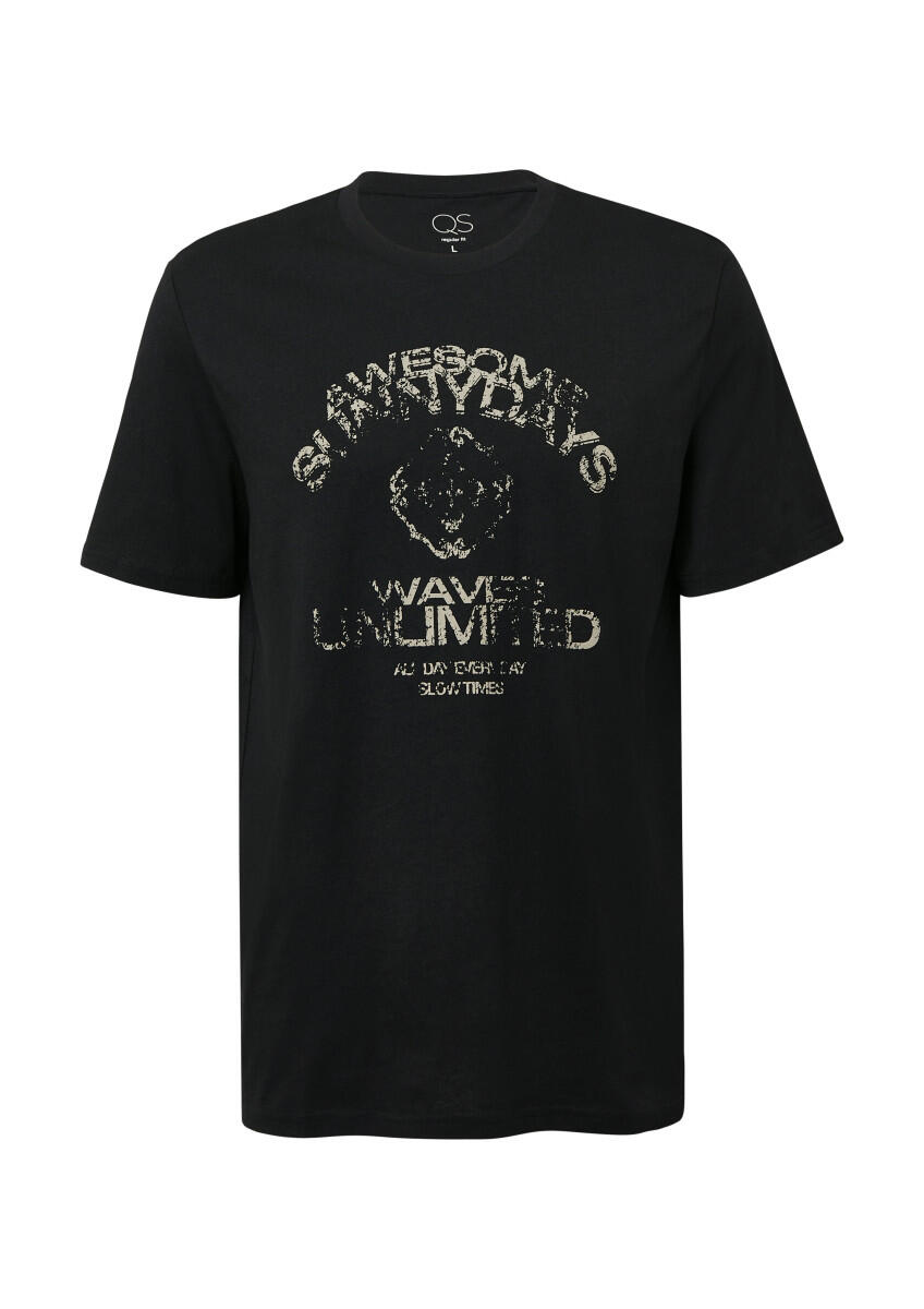 Q/S designed by - T-Shirt mit platziertem Druck schwarz - Gr. - XL von Q/S designed by