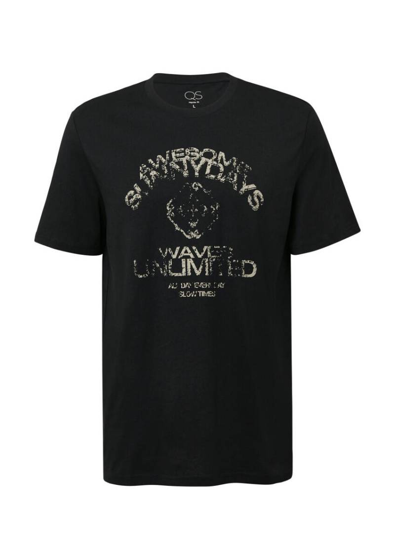 Q/S designed by - T-Shirt mit platziertem Druck schwarz - Gr. - XL von Q/S designed by