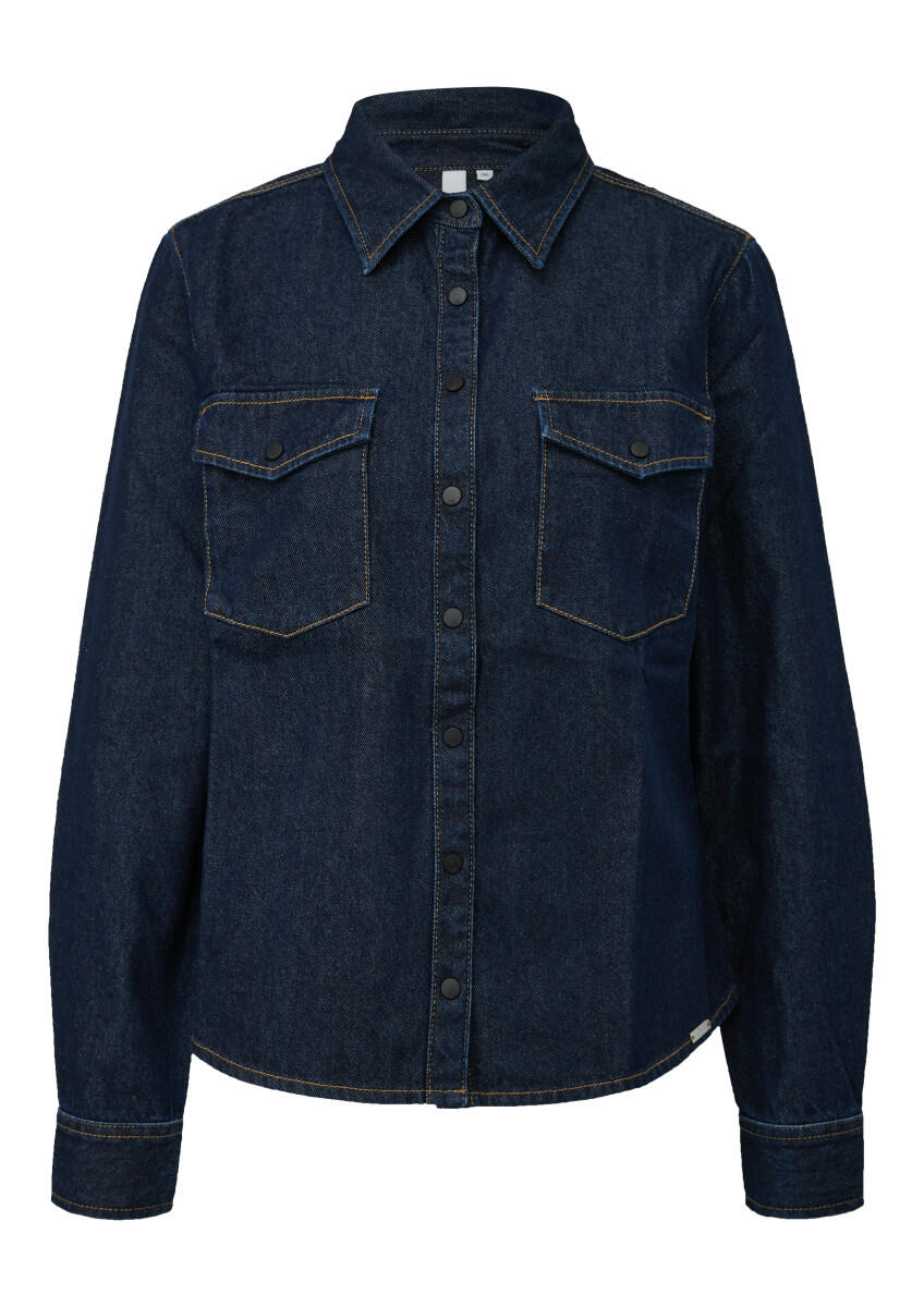 Q/S designed by - Taillierte Denimbluse mit aufgesetzten Taschen blau - Gr. - 32 von Q/S designed by