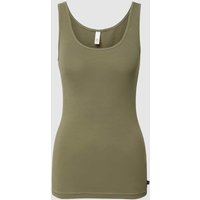 QS Tank Top mit Label-Detail Modell 'Basic' in Oliv, Größe XL von QS