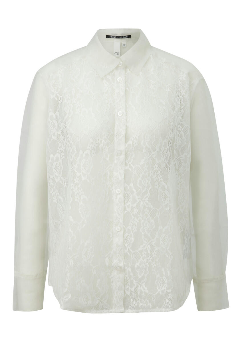 Q/S designed by - Transparente Chiffonbluse weiß - Gr. - 36 von Q/S designed by