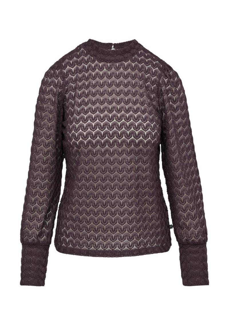 Q/S designed by - Transparentes Spitzen-Shirt mit Stehkragen violet - Gr. - S von Q/S designed by