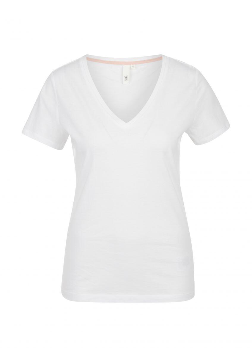 Q/S designed by - V-Neck-Shirt aus Jersey weiß - Gr. - XS von Q/S designed by