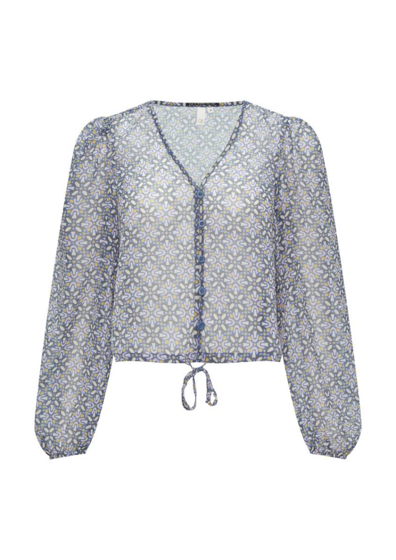 Q/S designed by - Verkürzte Bluse aus Chiffon blau - Gr. - 38 von Q/S designed by