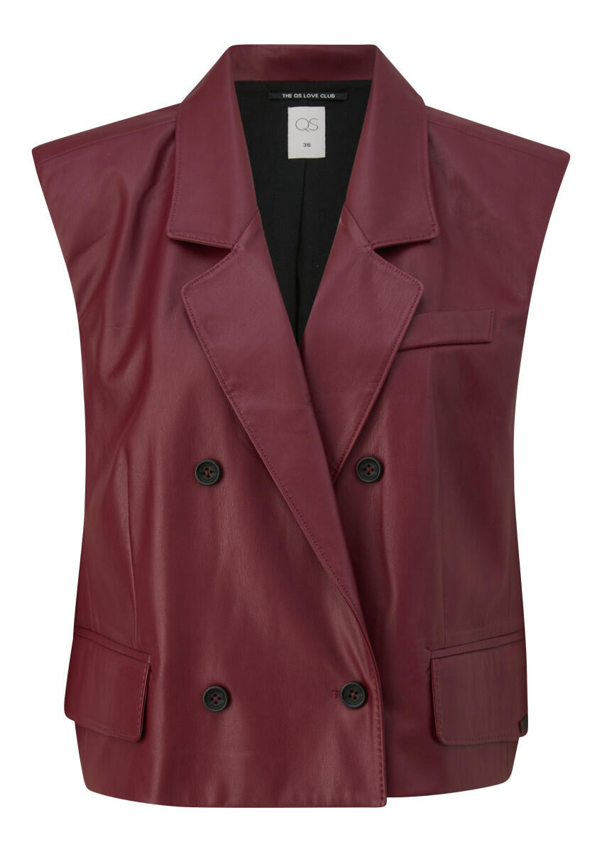 Q/S designed by - Verkürzte Weste in Lederoptik rot - Gr. - 44 von Q/S designed by